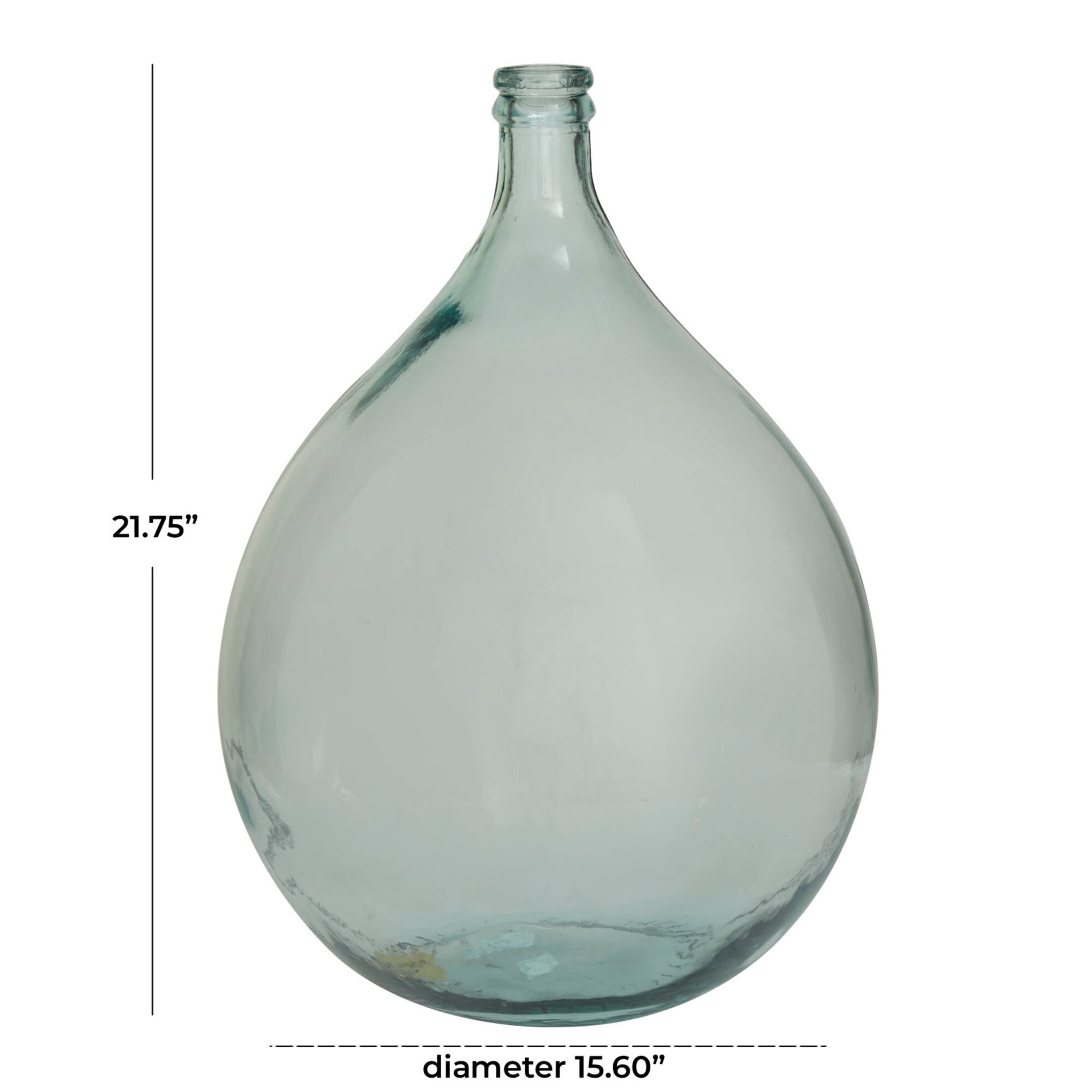 Clear Recycled Glass Handmade Spanish Vase 16" x 16" x 22"